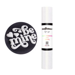 TeckWrapCraft - Puff HTV Thermocollant Pailleté - Blanc - 30 cm x 1,5 m