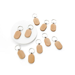 xTool - 10 Porte-clés rectangle arrondi - Bois - 1.93"