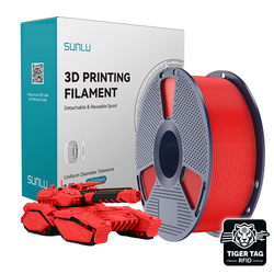Sunlu - PLA - Rouge (Red) - 1,75 mm - 1 kg avec RFID TigerTag