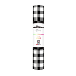 TeckWrapCraft - Buffalo Plaid HTV - Thermocollant - Blanc & Noir - 25 cm x 1,5 m