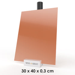 MissKraft - Plexiglass PMMA Acrylique - Marron Clair - 30 x 40 cm - Ép. 3 mm