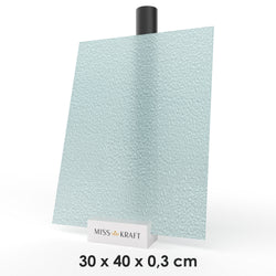 MissKraft - Plexiglass PMMA Acrylique - Transparent Texturé Bleu - 30 x 40 cm - Ep 3 mm