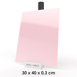 MissKraft - Plexiglass PMMA Acrylique - Rose Clair Pastel - 30 x 40 cm - Ép. 3 mm