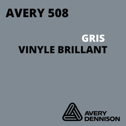 AVERY 500 - Vinyle Adhésif - Gris Brillant - 39 cm x 10 m