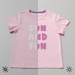 T-shirt Vinyle Thermocollant UV - Blanc/Rose