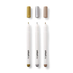 Cricut - Joy - Marqueurs métalliques permanents - Or/Argent/Cuivre (Gold/Silver/Copper) - 3 pièces