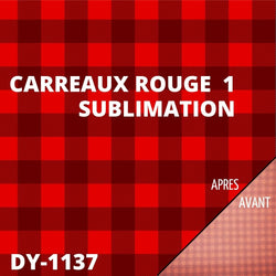 Sublimation - Feuille Transfert - Carreaux Rouge 1 - 30x30 cm