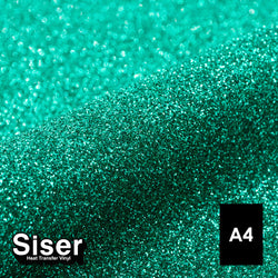 Siser - Glitter Flex - Feuille A4 Thermocollant - (G0055) Émeraude Pailleté - 20 x 30 cm