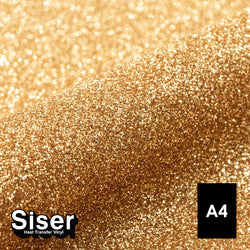 Siser - Glitter Flex - Feuille A4 Thermocollant - (G0082) Vieux Doré Pailleté - 20 x 30 cm