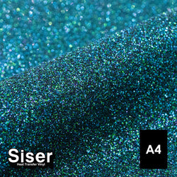Siser - Glitter Flex - Feuille A4 Thermocollant - (G0112) Lagon Pailleté - 20 x 30 cm