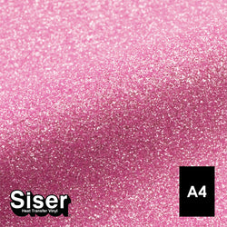 Siser - Glitter Flex - Feuille A4 Thermocollant - (G0114) Flamant Rose Pailleté - 20 x 30 cm