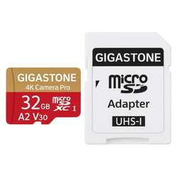 Gigastone - Carte microSD 32 Go SDHC avec adaptateur SD -  A2 U3 V30