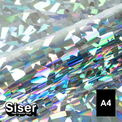 Siser - Holographic Flex - Feuille A4 Thermocollant - (H0087) Crystal Argent - 20 x 30 cm