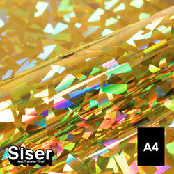 Siser - Holographic Flex - Feuille A4 Thermocollant - (H0088) Crystal Or - 20 x 30 cm