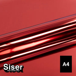 Siser - Metal Flex - Feuille A4 Thermocollant - (MT0007) Rouge Métallisé - 20 x 30 cm