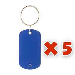 MissKraft - 5 Porte Clés Plaque en métal à graver - Bleu