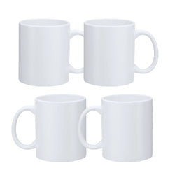 MissKraft - Lot de 4 Mugs pour Sublimation - 330 ml