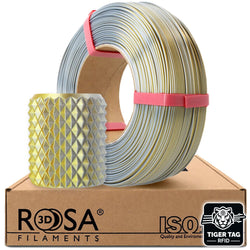 Rosa3D - PLA Magic Silk - Or & Argent (Gold-Silver) - 1,75 mm - 1 kg Refill avec RFID Tiger Tag