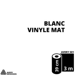AVERY 500 - Vinyle Adhésif - Blanc Mat - 39 cm x 10 m