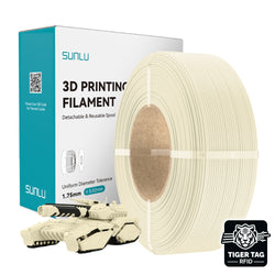 Sunlu - PLA - Blanc Os (Bone White) - 1,75 mm - 1 kg - Refill avec RFID TigerTag
