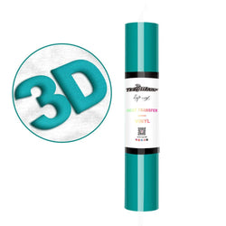 TeckWrapCraft - Puff HTV - Vinyle Transfert à Chaud - Cyan Foncé - 1,5 m