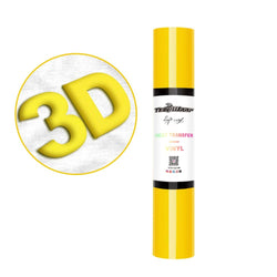 TeckWrapCraft - Puff HTV - Vinyle Transfert à Chaud - Jaune - 1,5 m