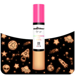 TeckWrapCraft - Puff HTV Thermocollant Glow in the Dark - Rose - 25 cm x 1,5 m