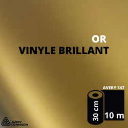 AVERY 500 - Vinyle Adhésif - Or Brillant - 30 cm x 10 m