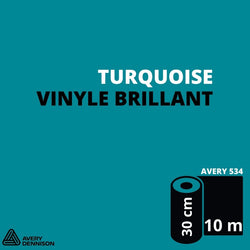 AVERY 500 - Vinyle Adhésif - Turquoise - Brillant - 30 cm x 10 m