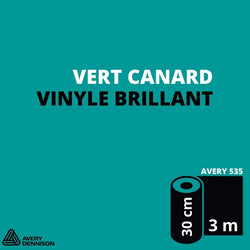 AVERY 500 - Vinyle Adhésif - Vert Canard Brillant - 30 cm x 3 m