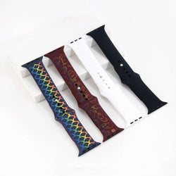 xTool - 4 Bracelets Apple Watch - Arc en ciel Noir/Blanc/Rouge/Gris - 42/44/45/49 mm (M/L)